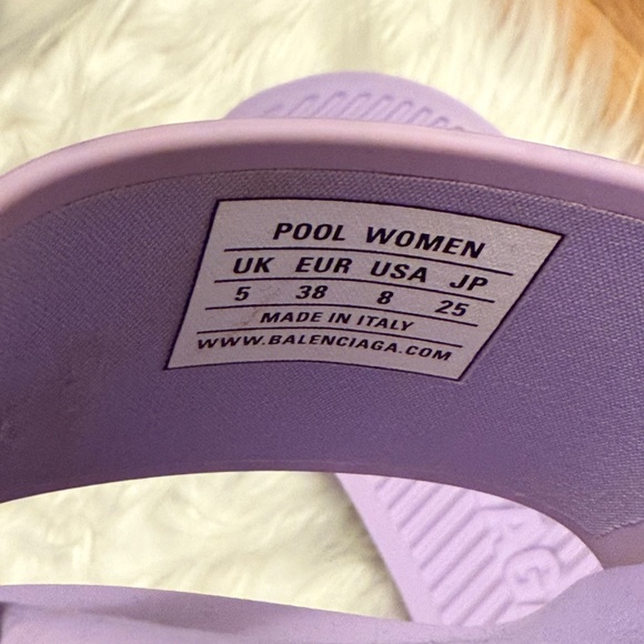 BALENCIAGA Women's Pool Bb Slide Sandal in Purple - Picture 8 of 10